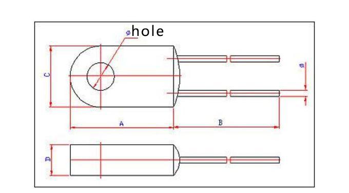 Ceramic 75C-250C Thermal Cutoff Fuses Radial Thermal Fuse With Mounting Hole 0