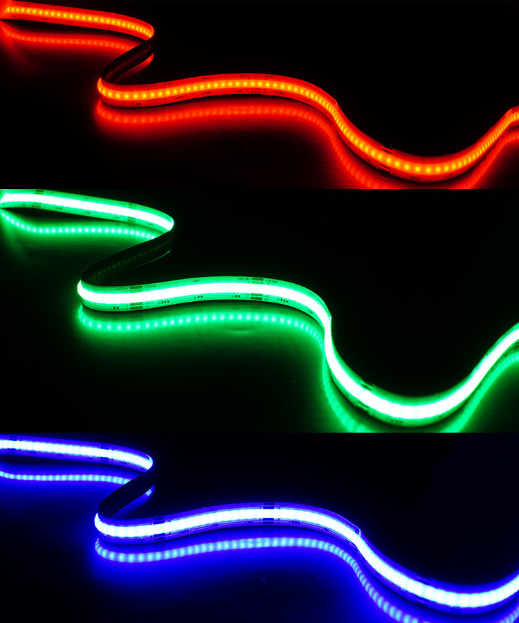 24V RGB IP20 840LEDs/M Flexible Tape Rope Light Color Changing COB LED Strip