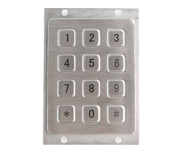 ip68 waterproof higher quality aluminum piezo keypad with 12 keys