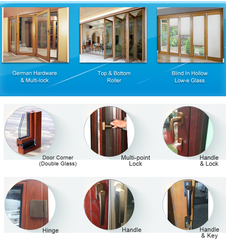 KDSBuilding Solid Teak Double Glass Horizontal Folding Garage Paint Colors Wood Doors