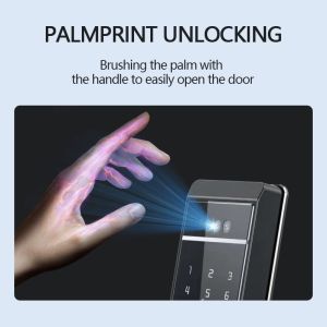 QL-S810Max Smart Door Lock With Face Fingerprint Palm Recognition Card Key Code