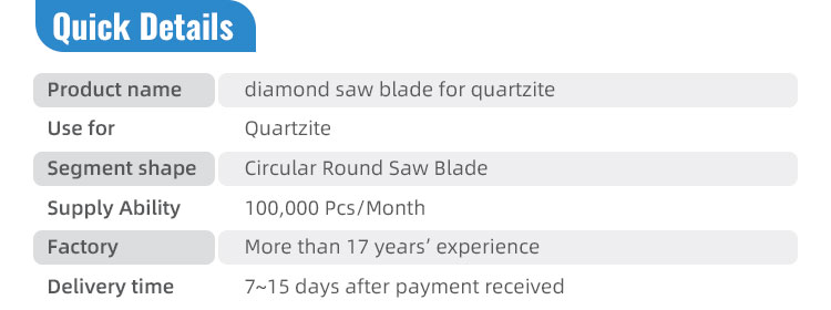 Diamond Saw Blade for Quartzite Cutting and Edging Machine 350mm Segment Welded Blade