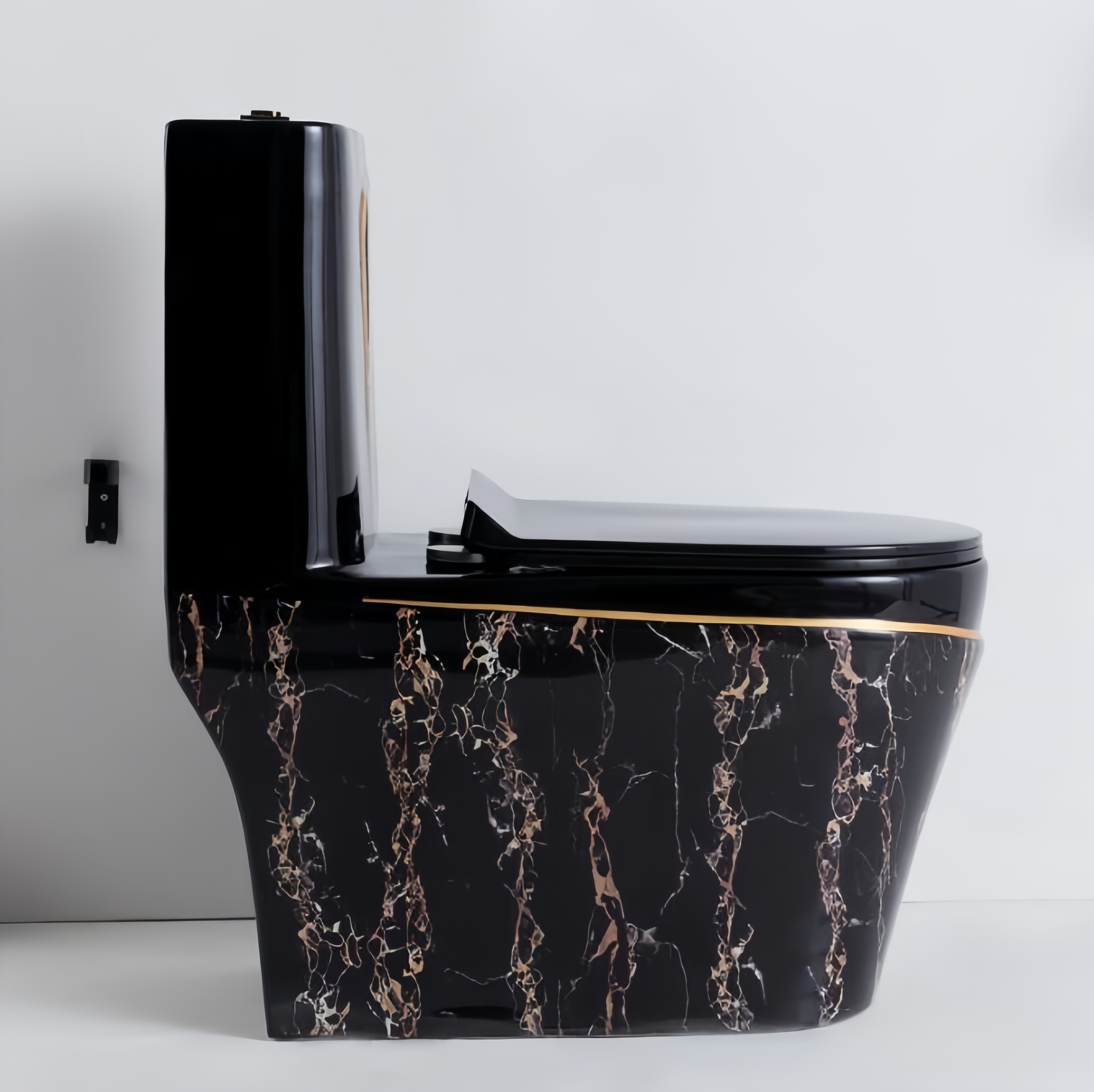 Advantages of Environmental Glaze in Black Stone One Piece Toilet with Dual-Flush
