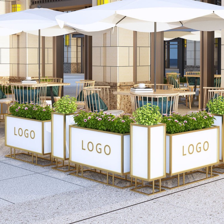 Stainless steel new white rectangular planters box with legs