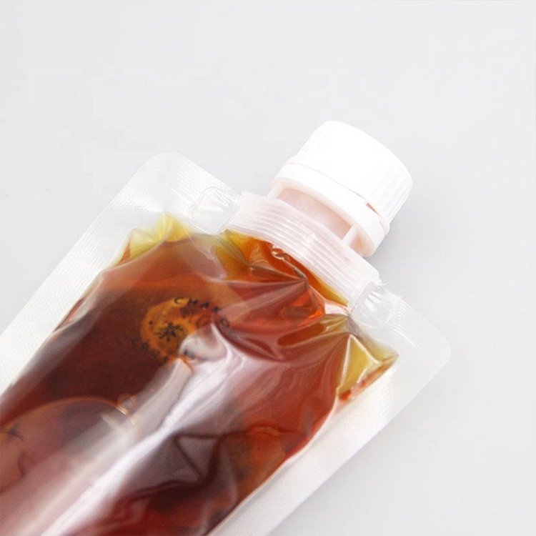 Plastic Clear 8.4oz Liquid Spout Bag For Juice 60-200micron Thickness