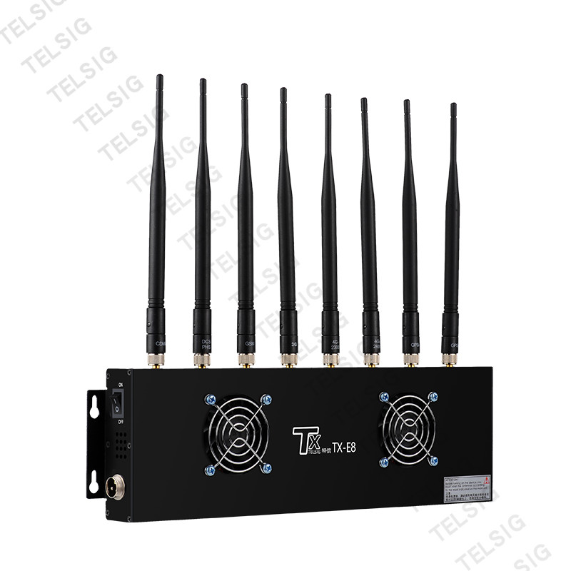 8 Antenna Desktop Gps Signal Blocker , Durable Alluminum Alloy Gsm Gps Jammer