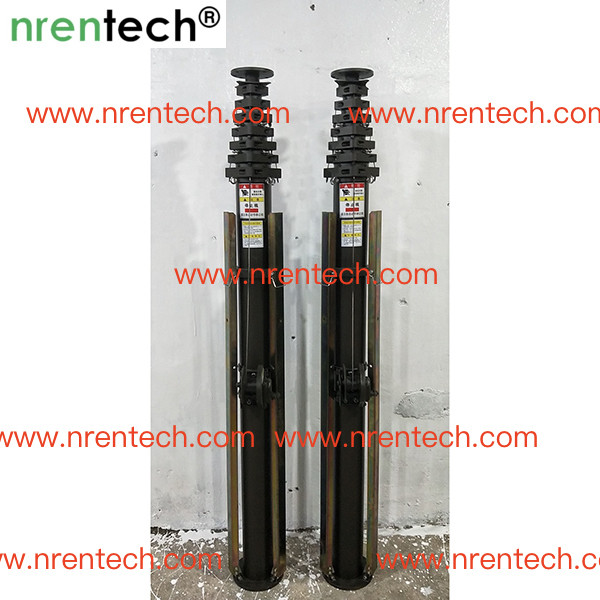 10m manual crank winch telescopic mast/ push telescoping mast/ aluminum telescoping mast