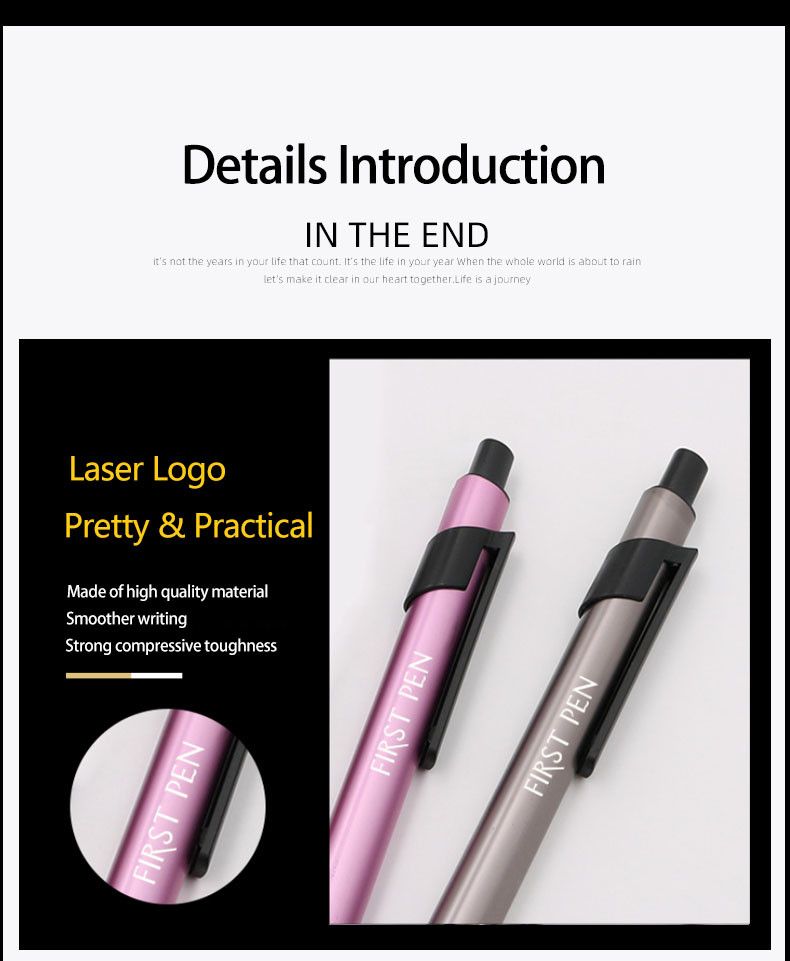 Business Metal Ball Pen 1.0mm Hotel Office Press Signature Pen Custom Logo