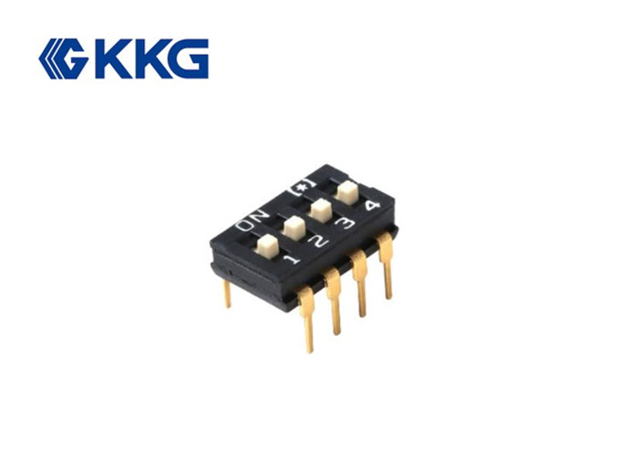  8 Position Dual Inline Package DIP Switch Black Tin Plated 100mA Manufactures