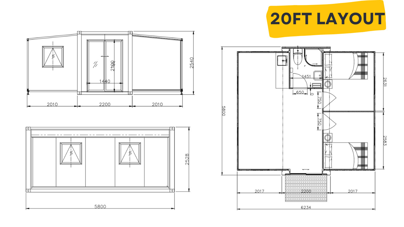 Flat Movable Prefabricated House