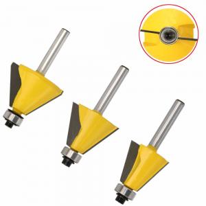 Yellow Color Woodworking Router Bits / Chamfer Edge Forming Router Bits 1 / 4 Shank Manufactures