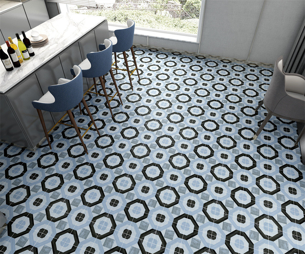 No Fade 200x200mm Wall Ceramic Rustic Tiles And Blue Floor Tile For Living Room And Kitchen