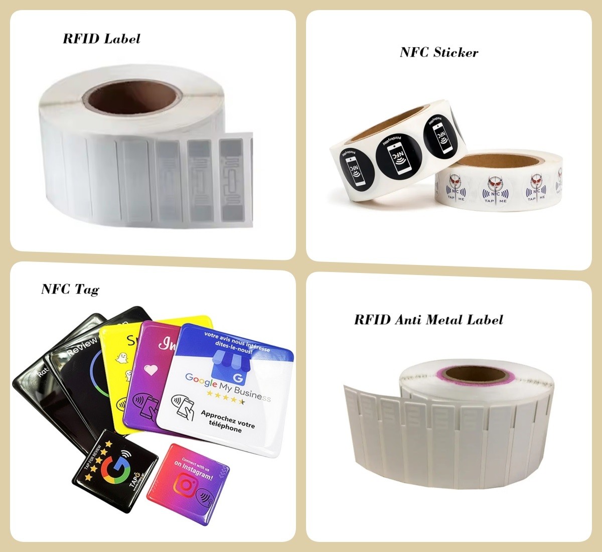 UHF RFID Jewelry Label RFID Security Label Sticker Pricing Tags PVC/PET Coated