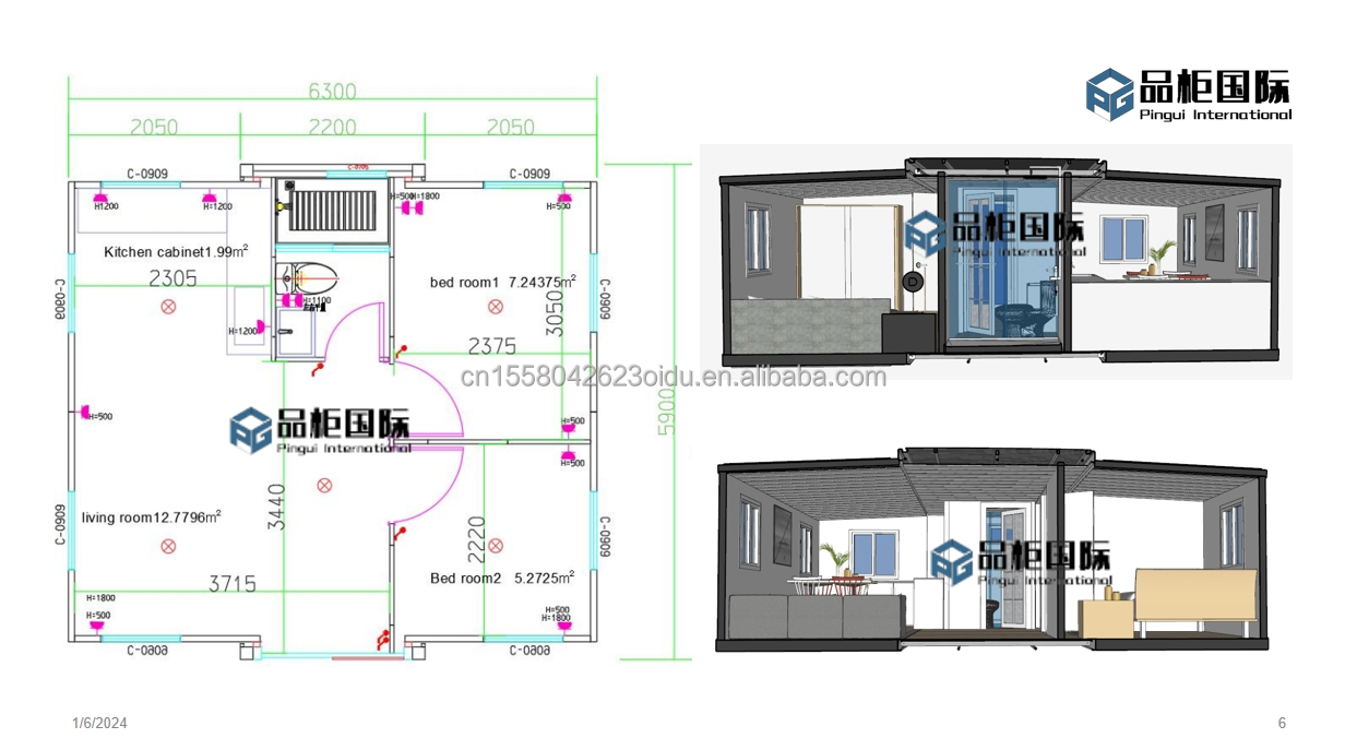 Modern 20ft Prefabricated Australia Foldable Mobile Homes Modular Extendable Container House with 3D Model/CAD Drawings