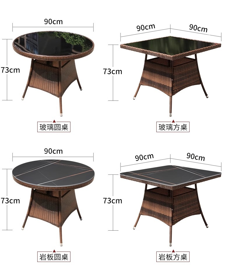 "Outdoor Rattan Furniture Set - Waterproof & UV-Resistant Wicker Patio Table and Chairs Combination for Garden, Terrace, Courtyard, and Vacation