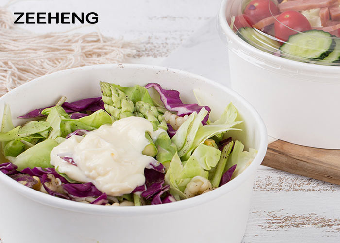 25oz 26oz 32oz Paper Food Bowls , White Hot Soup Or Ice Cream Disposable Paper Bowl