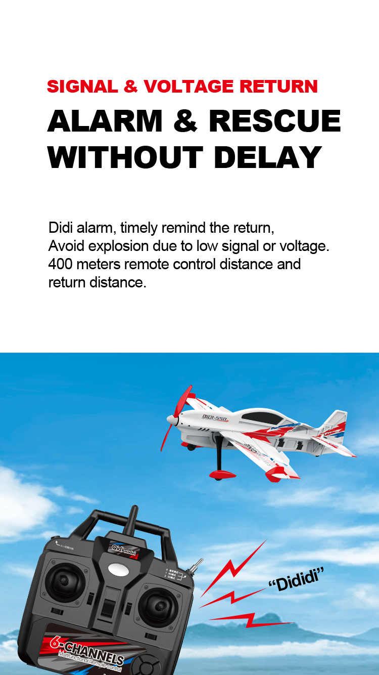 Electric Power Source A550 Four Channels Mini Size Aerobatic Flying 3d 6g Rc Airplane Toys Rtf 10mins Playing Time