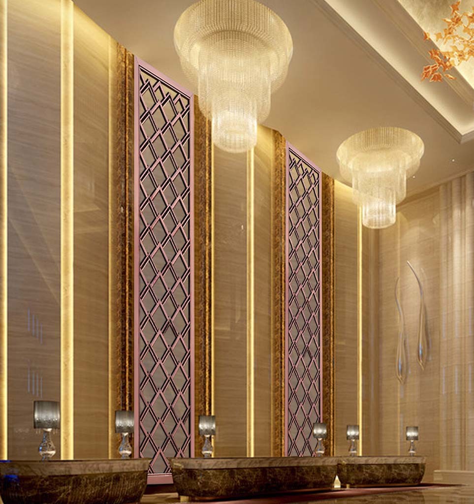 Rose Gold Stainless Steel Partition For Facade/Wall Cladding/ Curtain Wall/Ceiling
