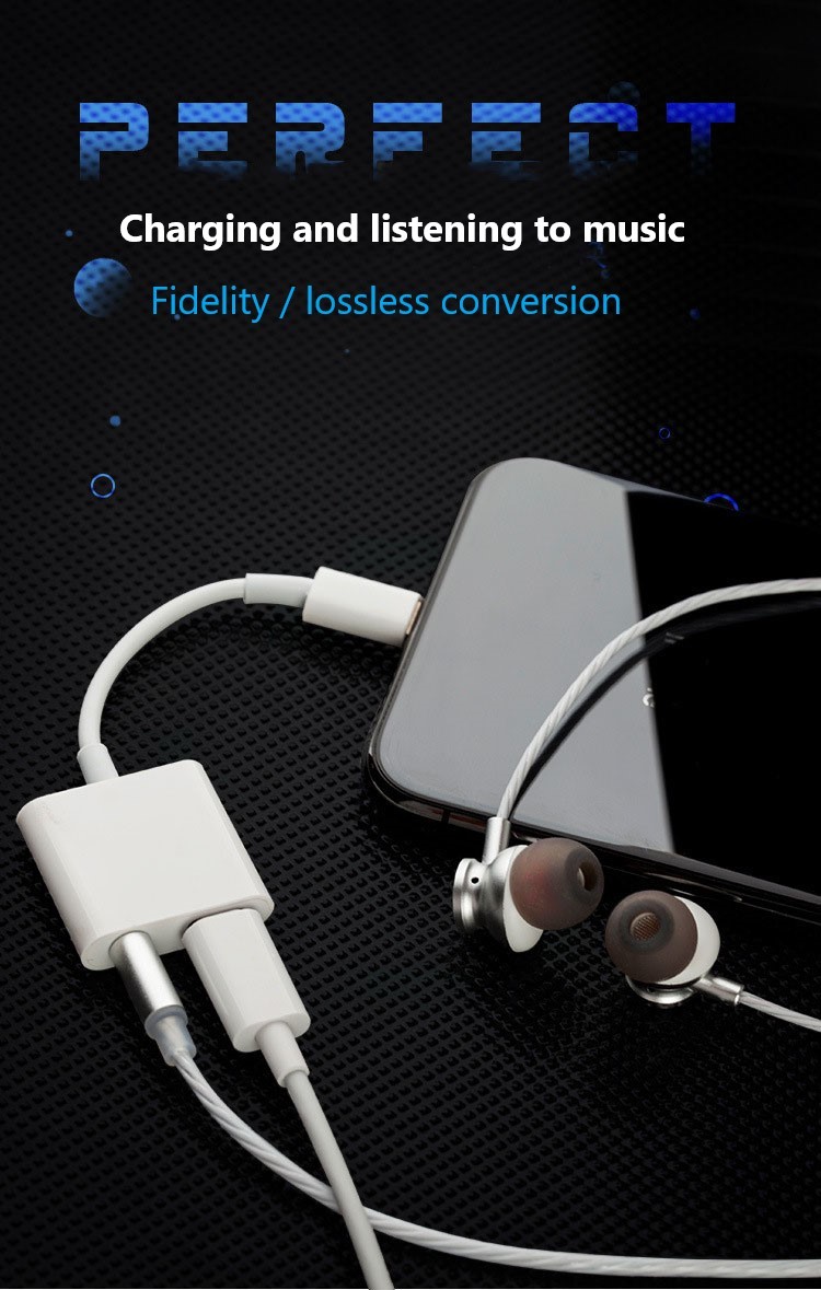 2 In1 Double Aux Audio To 3.5mm Earphone Splitter Adapter 65g