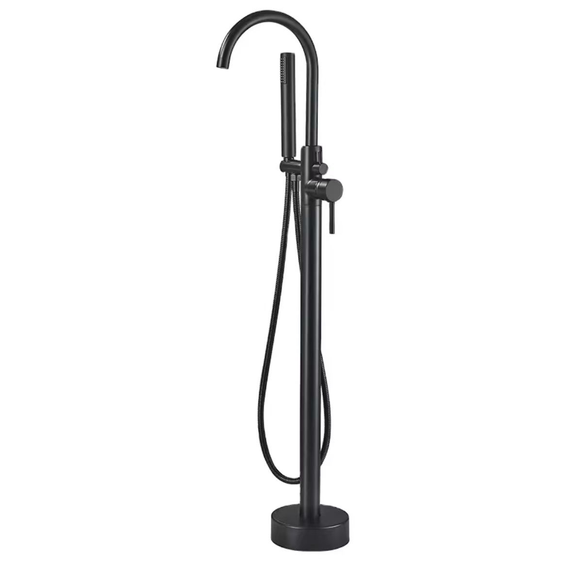 Resin Freestanding Bathtub Accessories Detachable Shower Faucet Taps Black Brass