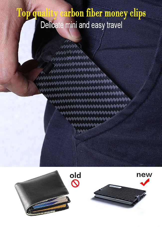 Custom Size Thin Carbon Fiber Money Clip Card Holder