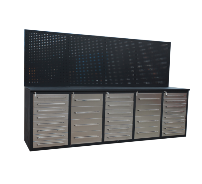 Stainless Steel Handles Heavy Duty Tool Cabinet for Garage and Folding Workbench