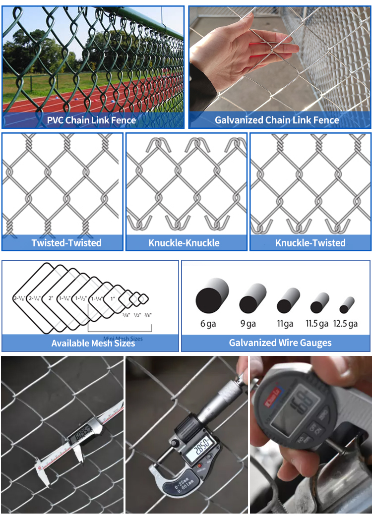 8 Foot Waterproof hot dipped Galvanized Plastic Coated Chain Link Fence