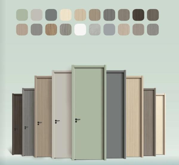 Luxury Interior Modern Solid Wood Door Mutiple Color Minimalist Wood Door