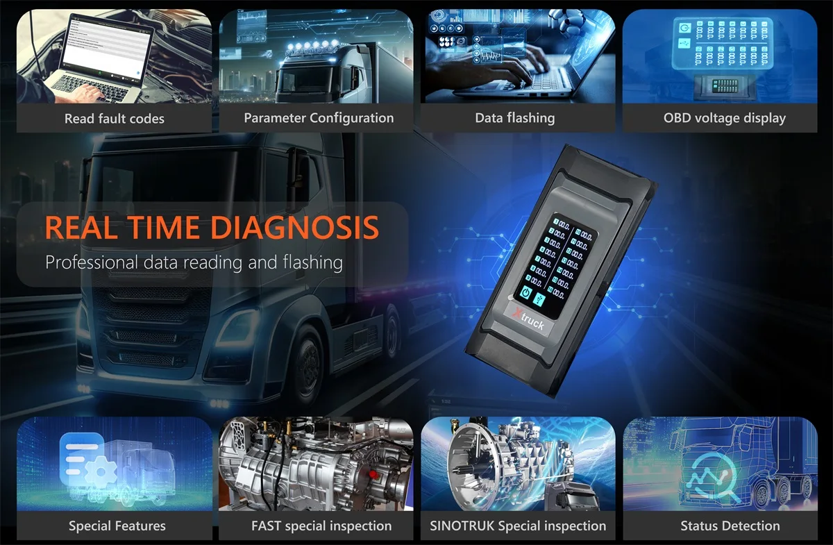 Xtruck FAST SINOTRUCK Voith Faw Trailer truck diagnostic Chassis Inspection tool ZF gearbox transmission Testman +CF53