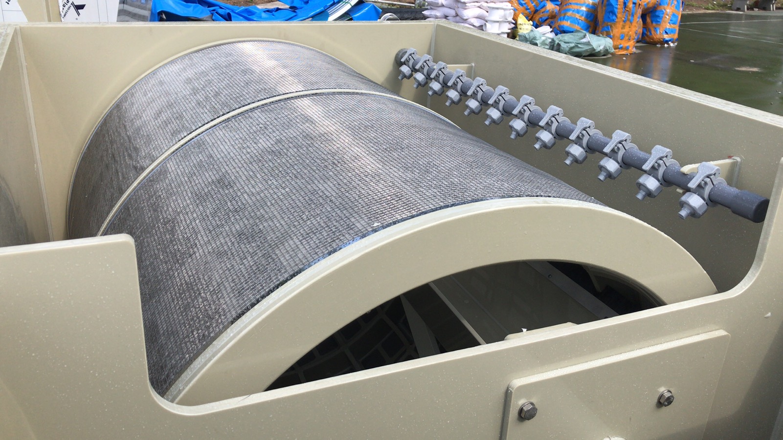 PP Aquaculture Indoor/Outdoor Ras Rotary Drum Filter for Fish Farming/Pond PP Material