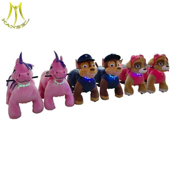 Hansel popular stuffed animals battery plush ride on animal amusement walking
