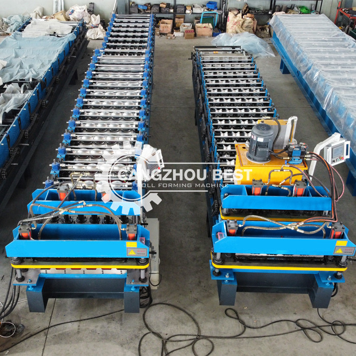 Glazed Tile Ibr Roofing Sheet Roll Forming Machine Double Layer Trapezoidal