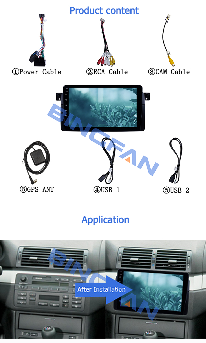 Android Universal 1+16/2+32GB Car Screen for BMW E46 3 Series 1999 2000 2001 2002 2003 2004 2005 WIFI GPS FM Android
