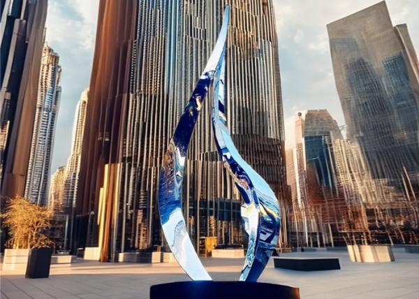 Custom Abstract Art Outdoor Metal Sculpture Stainless Steel Mirror Polished