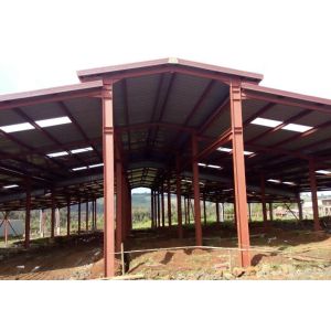 Easy Install Prefab Barns And Sheds , Metal Cattle Shed Construction