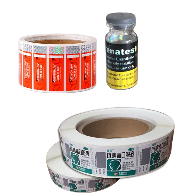 Holographic Laser PET Film 10ml vial Bottle Labels