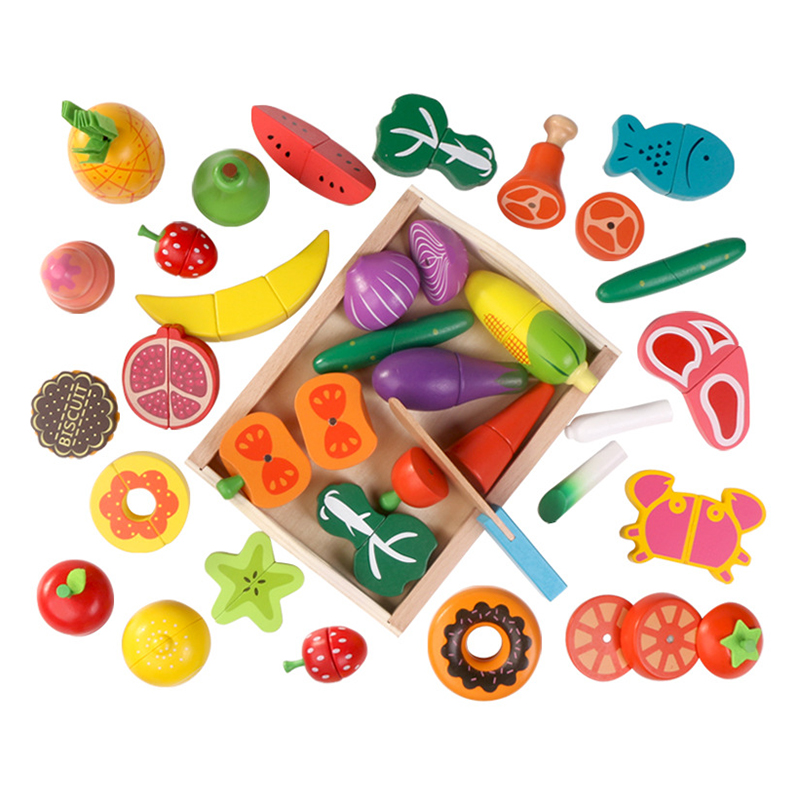 Montessori Kitchen Pretend Toy For Children Cutting Fruit Vegeta