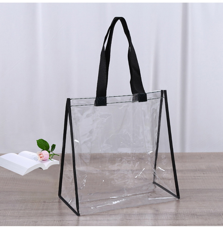 Travel Environmental PVC SHOPPING BAGS / Storage Clear Stadium Bag Cosmetic Bag With Zipper PVC BEACH BAG