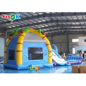Shark Themed Inflatable Bounce House Children 'S Playground With Slides