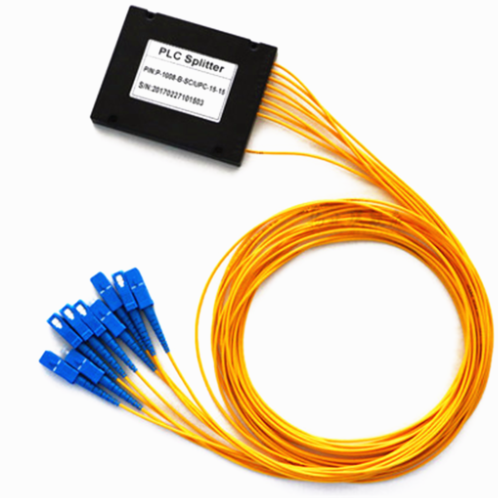 FTTH ABS BOX modle 1 8 plc splitter with PC /FC/ SC /ST /LC /APC connectors and fc apc plc splitter