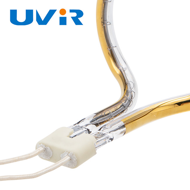 Gold Reflector Ring Infrared Lamps , 220V 1000W Quartz Tube Infrared Heaters