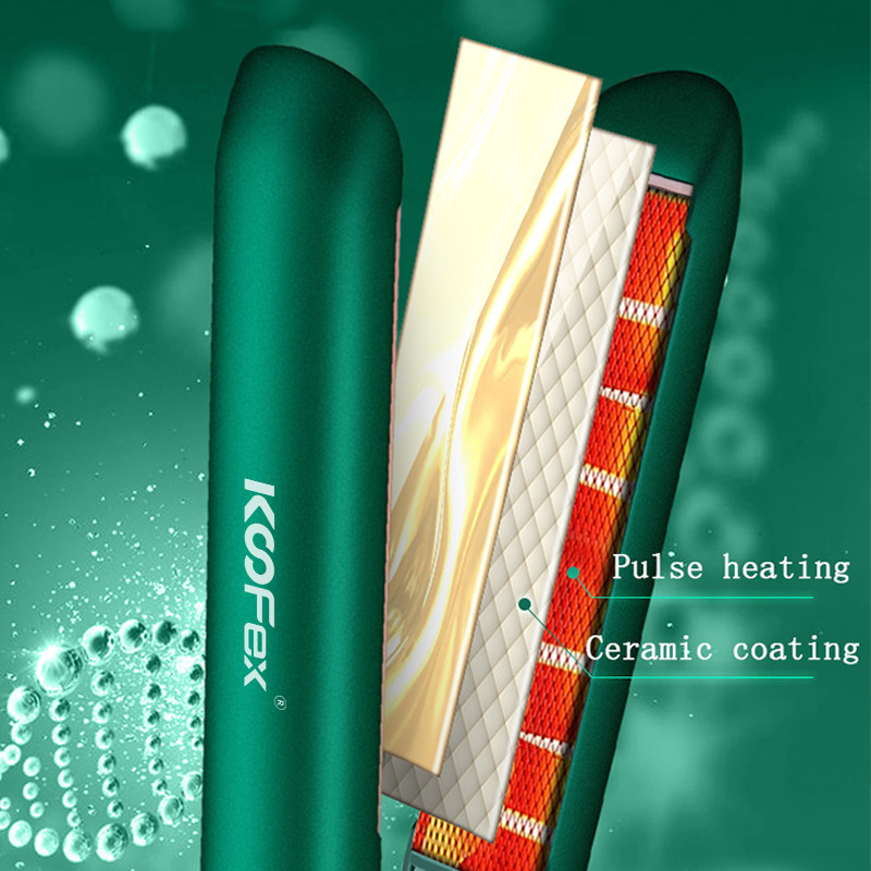 Lightweight 28cm Flat Iron Hair Straightener Adjustable Temperature