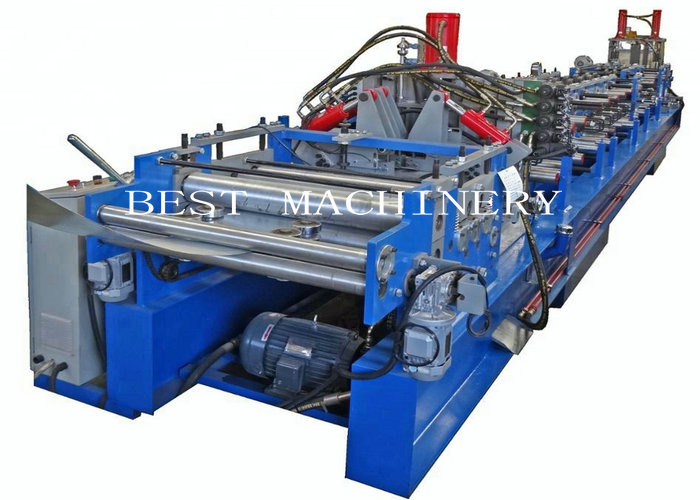Auto CZ Purlin Channel Forming Machine With Pre Cutting and Punching Holes