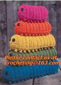 China Nice colorful hand Knitting toys,Wholesale Knitted Kids Doll,crochet caterpillar toy on sale