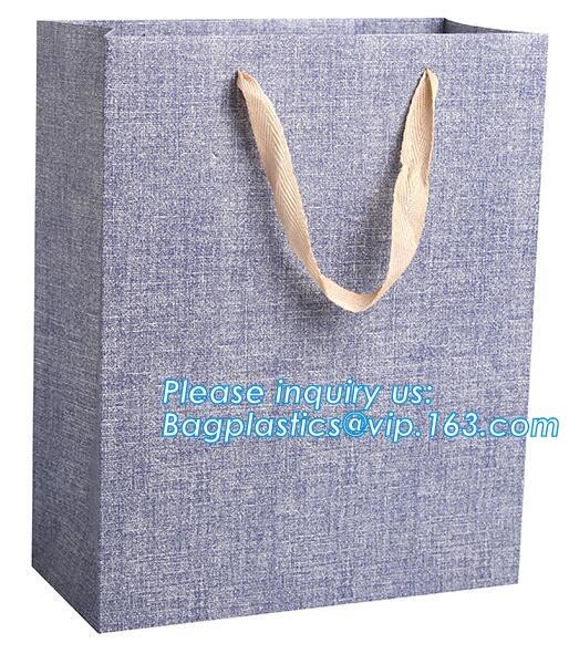Customized Red Printed Kraft Paper Shopping Bag with Ribbon Handles and Bowknot,Kraft Paper Shopping Bag with Kinds off