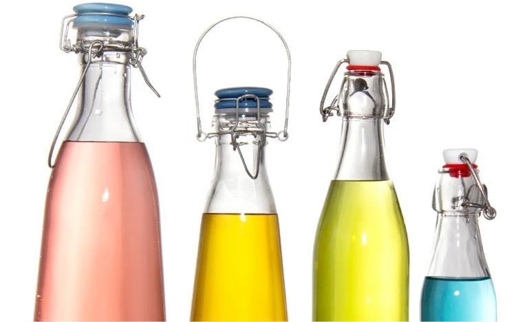 ODM Restaurant 12 Oz Glass Juice Bottles Glass Jar With Hermetic Lids