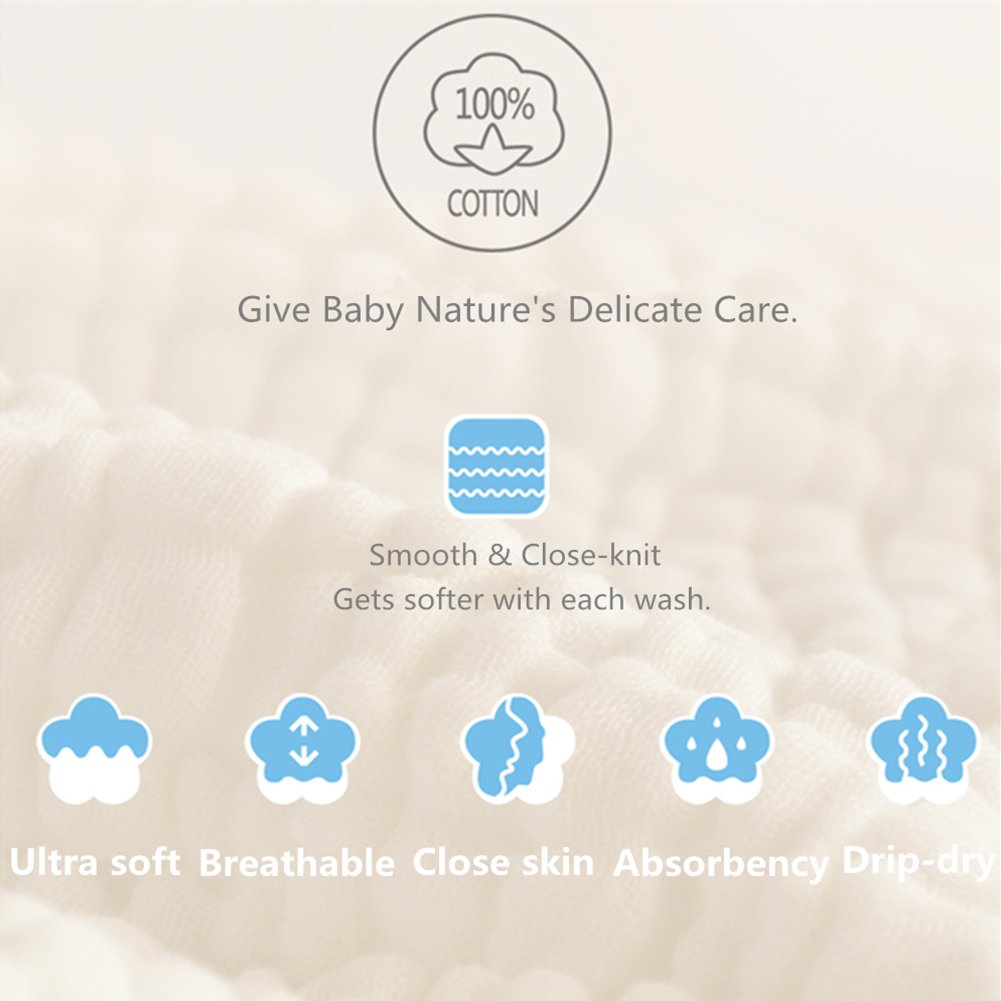 Baby Registry Must-Haves Square Baby Washcloths Set Soft and Gentle 12 x 12 inches