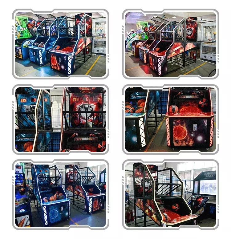 Fancy Shooting Street Basketball Arcade Game Machine Orange Green Blue Color