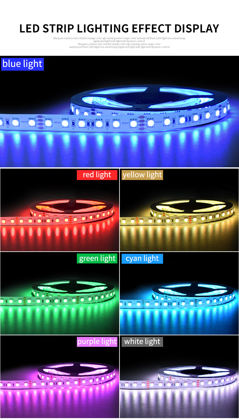 Remote Control 84leds/m 12V 25W SMD 5050 LED Strip Light IP20