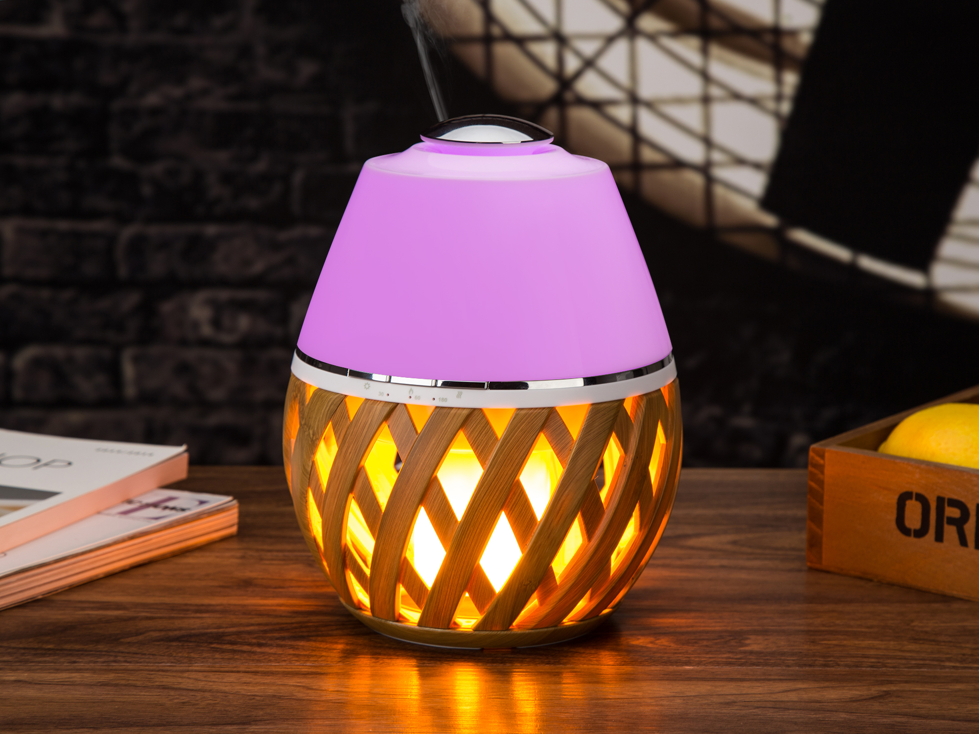 Bamboo Ultrasonic 24V 150ml Wood Grain Aromatherapy Diffuser